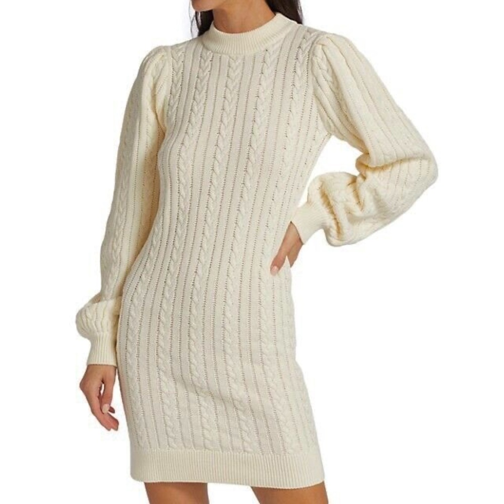 Women's WAYF Mock Neck Cableknit Sweater Dress